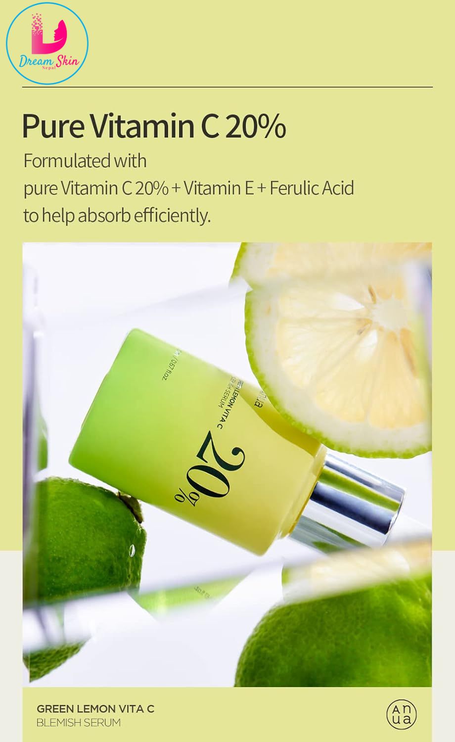 Anua Green Lemon Vita C Blemish Serum, 20g